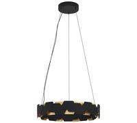 Suspension ALTAGRACIA LED 2X36W en acier noir et or D615mm