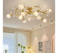 Suspension américaine, style pastoral français, style floral, luminaire décoratif d'intérieur, idéal pour un salon, une salle à manger, une chambre à coucher, une villa ou une salle de séjour (10 lamp