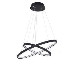 Suspension anneaux plafond suspension salon lampes noir-mat LED, fonction mémoire gradable, 1x LED 1x 42 watt 1x 1300 lm, DxH 51x120 cm, table à manger