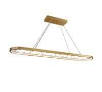 Suspension annulaire Ultra-Fine, Lampe Suspendue en métal à Long Anneau avec Abat-Jour en Cristal, Suspension de Salle à Manger, luminaire LED Moderne 32 W, Bande Lumineuse linéaire pour îlot