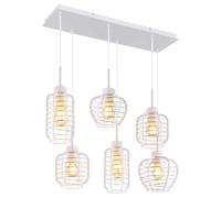 Suspension, applique, plafonnier, blanc mat, design quadrillé, moderne, H 120 cm