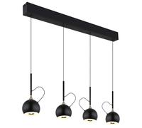 Suspension, applique, plafonnier, LED dorée, hauteur réglable, H 150 cm