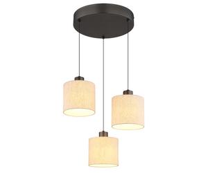 Suspension, applique, plafonnier, LED, noir, chrome, lin, crème, H 180 cm