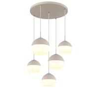 Suspension, applique, plafonnier, métal, blanc mat, effet sablier, ronde, H 120 cm