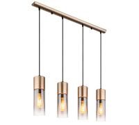 Suspension, applique, plafonnier, métal, cappuccino, verre fumé, H 156 cm