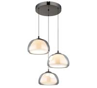 Suspension, applique, plafonnier, métal chromé, LED à intensité variable, H 150 cm