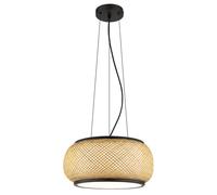 Suspension, applique, plafonnier, noir, LED, bambou, mémoire de température de couleur, H 120 cm