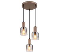 Suspension, applique, plafonnier, verre couleur café, verre fumé, H 150 cm