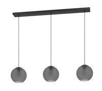 Suspension ARANGONA E27 3X40W en acier noir 1255x245x1500mm