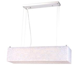 Suspension aspect marbre lampe de salle à manger blanche suspension moderne, métal, 3x T8 LED 10W 1475Lm blanc chaud, LxPxH 70x20x100 cm