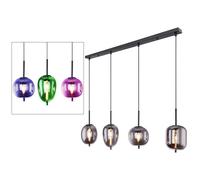 Suspension au plafond dimmable TÉLÉCOMMANDE Suspension en verre dans un ensemble comprenant des lampes LED RVB