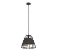 Suspension AUSTELL E27 1X60W en acier noir D360mm