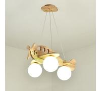 Suspension Avion créative, éclairage décoratif pour Chambre d'enfant, Suspension Puzzle Woo avec Abat-Jour Boule en Verre Blanc, Douille G9, Design Moderne et Simple