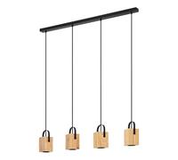 Suspension AYLES GU10 4X3W en acier noir 930x85x1100mm
