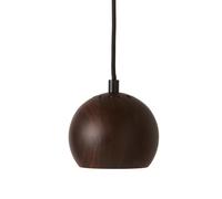 Suspension Ball Ø12cm H x Ø 10x12cm/textile cable black canopy walnut