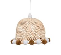 Suspension bambou et pompons Atmosphera - Naturel clair