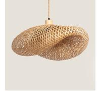 LEDKIA Suspension Bambou Kathu Karatasi Naturel | Abat-jour en Tissage Bambou | Pour Ampoules LED E27 | Câble Ajustable | Usage Intérieur