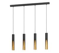 Suspension BARBOTTO GU10 4X4,5W en acier noir et or 925x60x1100mm
