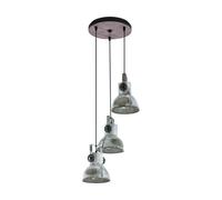 Eglo Suspension Barnstaple GL0516 3 lumières style industriel zinc usé brun/noir douille E27