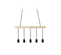 Suspension barre en bois 5 cordons simples
