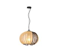 Suspension beige noir tissu E27 moderne grande lampe suspendue design salon