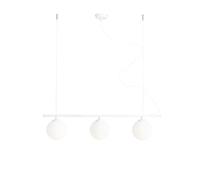 Suspension Blanche 3 Flammes E14 Verre Métal Moderne Salon Lampe Suspendue
