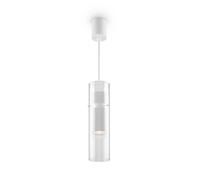 Suspension plafonnier lampe de salle à manger aluminium verre blanc H 32 cm