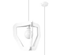 Suspension Blanche Métal B: 33 Cm T: 130 Cm Réglable Moderne E27 Lampe Suspendue