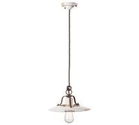 Suspension Blanche Shabby Antique En Céramique Ø 30 Cm E27 Industrielle