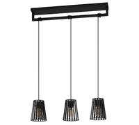 Suspension BOGOTA E27 3X40W en acier noir 770x160x1500mm
