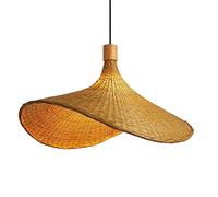 Suspension bohème Moderne en rotin tressé à 1 Ampoule, Abat-Jour Vintage en Forme de Chapeau tissé à la Main, Style E27, luminaire de Cuisine Vintage, luminaire de Plafond Rustique pour Salle à mang