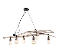 Suspension Bois - IDEAL LUX - DRIFTWOOD - 6 ampoules - Vintage - E27