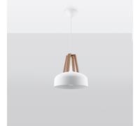 Sollux Lighting Casco lampe suspendue 1x60 W noir-bois SL.0390