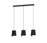 Suspension BOLIVIA E27 3X40W en acier noir 880x180x1100mm
