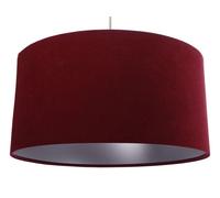 Suspension Bordeaux Argent Tissu Ronde Ø50Cm AIMEE Salon Table À Manger Lampe