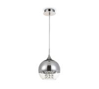 Suspension Boule Ø 20 Cm E27 En Nickel Métal Verre Cristal