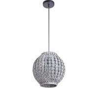 Suspension boule en rotin tressé diamÃ'tre 31cm Tahia - Gris - Gris Gris G