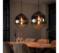 Suspension boule en verre 2 lampes BILLY