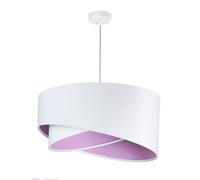 Suspension Brando Blanc Lilas Tissu Moderne Ø50Cm Chambre À Coucher Lampe