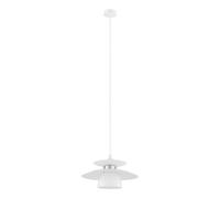 Suspension BRENDA E27 1X40W en acier blanc et nickel mat D320mm