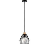 Suspension Cameo IP44 E27 H.110cm Ø22cm Paulmann bois noir