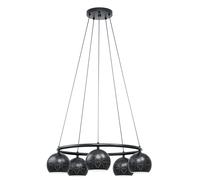 Suspension CANTALLOPS E14 5X40W en acier noir D690mm