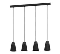 Suspension CANTERRAS E27 4X40W en acier noir 975x150x1100mm