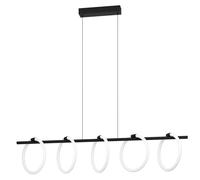 Suspension CARANACOA LED 5X7W en acier noir 1170x230x1100mm
