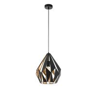 Suspension CARLTON 1 E27 1X60W en acier noir et or D310mm