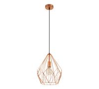 Eglo Suspension CARLTON, 1 flamme vintage cuivre, douille E27, modèle 49258