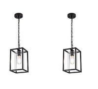 Suspension carrée en Verre Transparent, réglable, luminaire Suspendu, idéal pour Une Cuisine, Un îlot, Un Salon ou Un Restaurant.