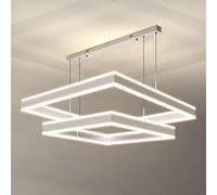 Suspension carrée Moderne à LED, Lustre de Plafond 98W, Lustre Suspendu pour Salle à Manger, 3 Modes de Couleur, éclairage pour Salon, Restaurant, Chambre, Lampe Suspendue, étoile de