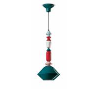 Suspension Céramique Ø 31cm Main E27 Rétro Pétrole Multicolore à Manger
