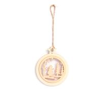 Suspension cercle bonhomme de neige Marron G